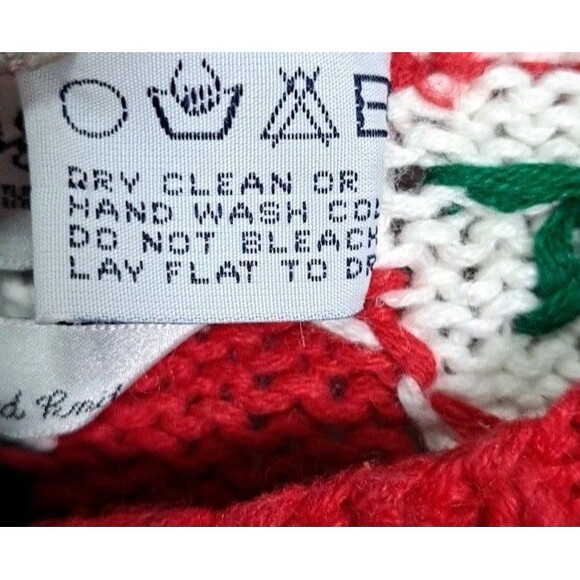 VTG 90's Eagles Eye Hand-Knit Christmas Cardigan Sweater Med Santa Ugly Party - Picture 6 of 13
